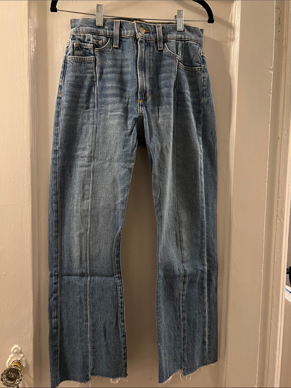 Joe's Jeans Straight-Leg Medium Blue Denim with Front Seams